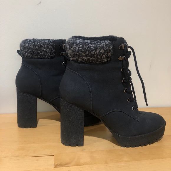 primark black platform boots